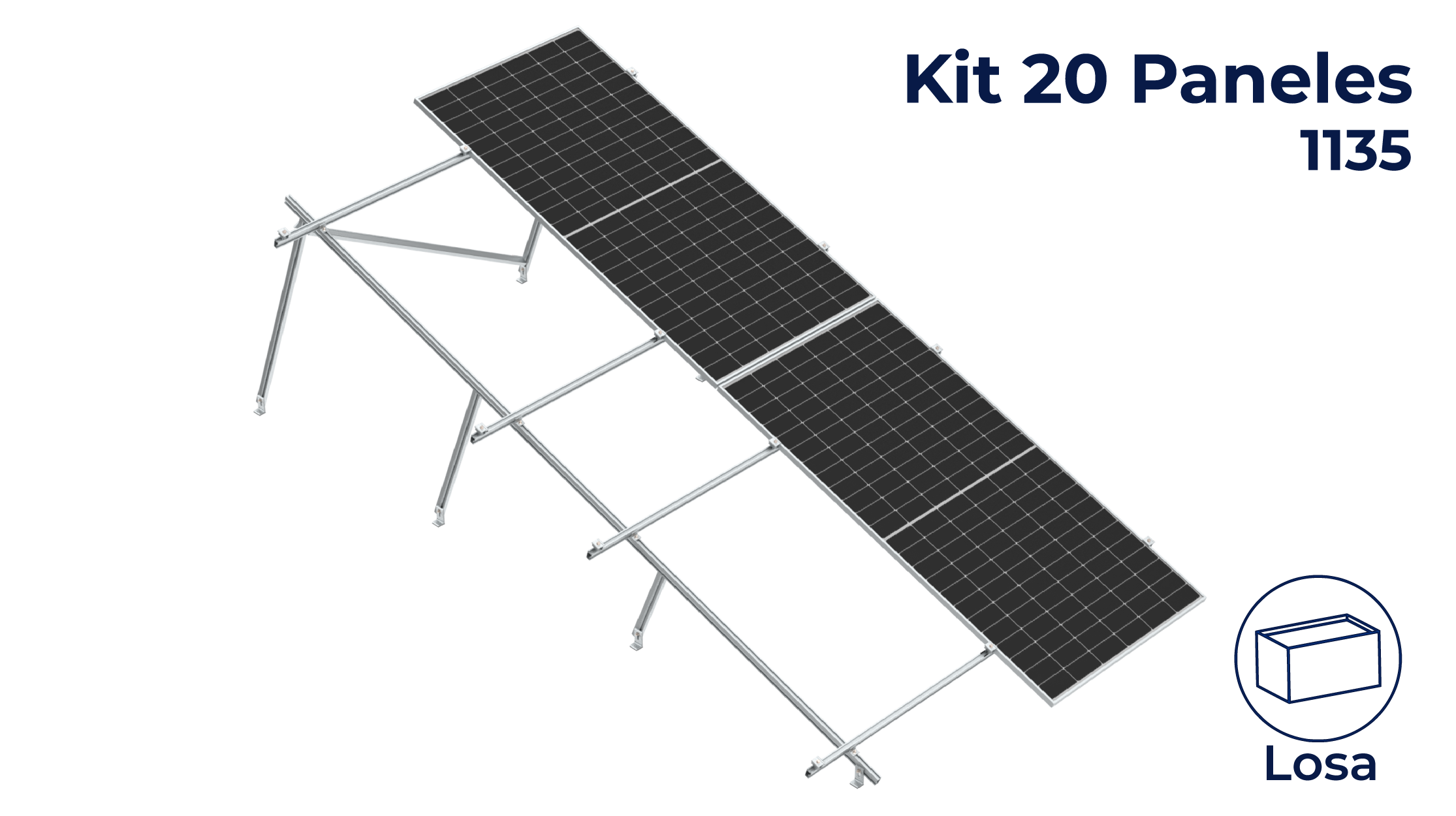 Kit Nxt-Rx Vertical 20 paneles en 2 filas 20° hasta 1135mm