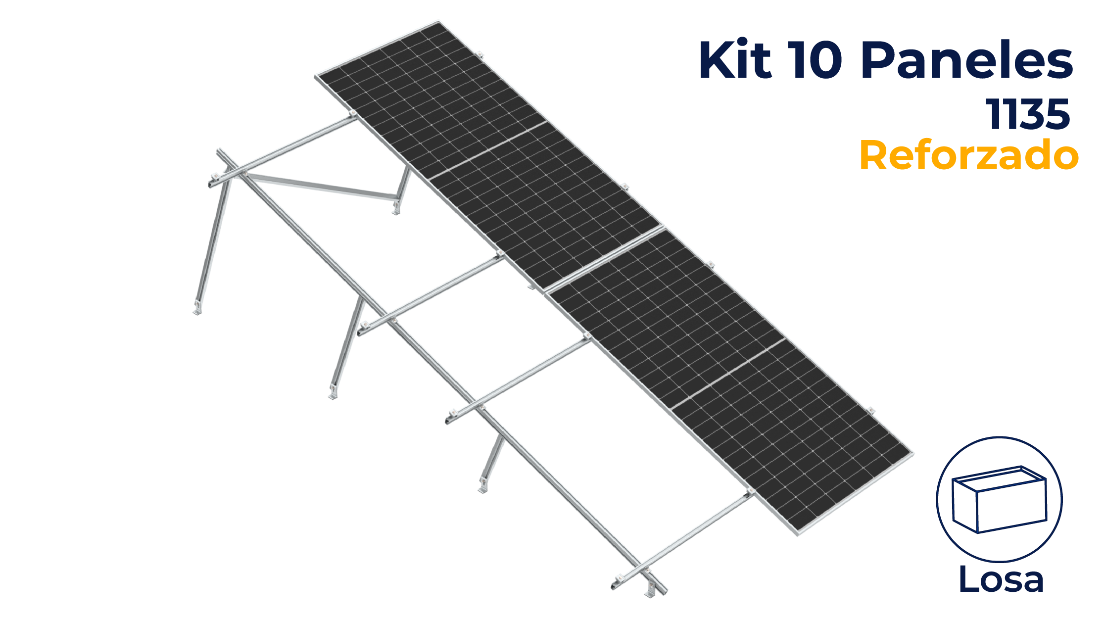 Kit reforzado Nxt-Rx Vertical 10 paneles en 2 filas 20° hasta 1135mm