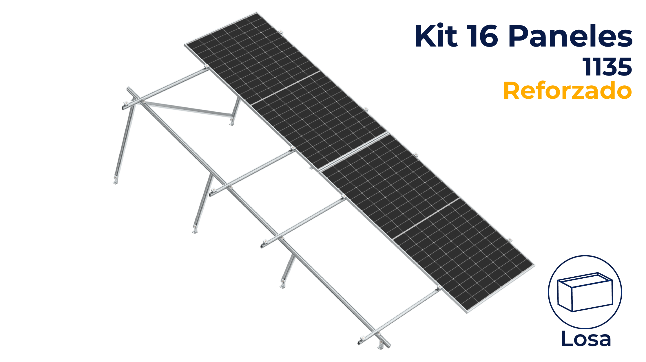 Kit reforzado Nxt-Rx Vertical 16 paneles en 2 filas 20° hasta 1135mm