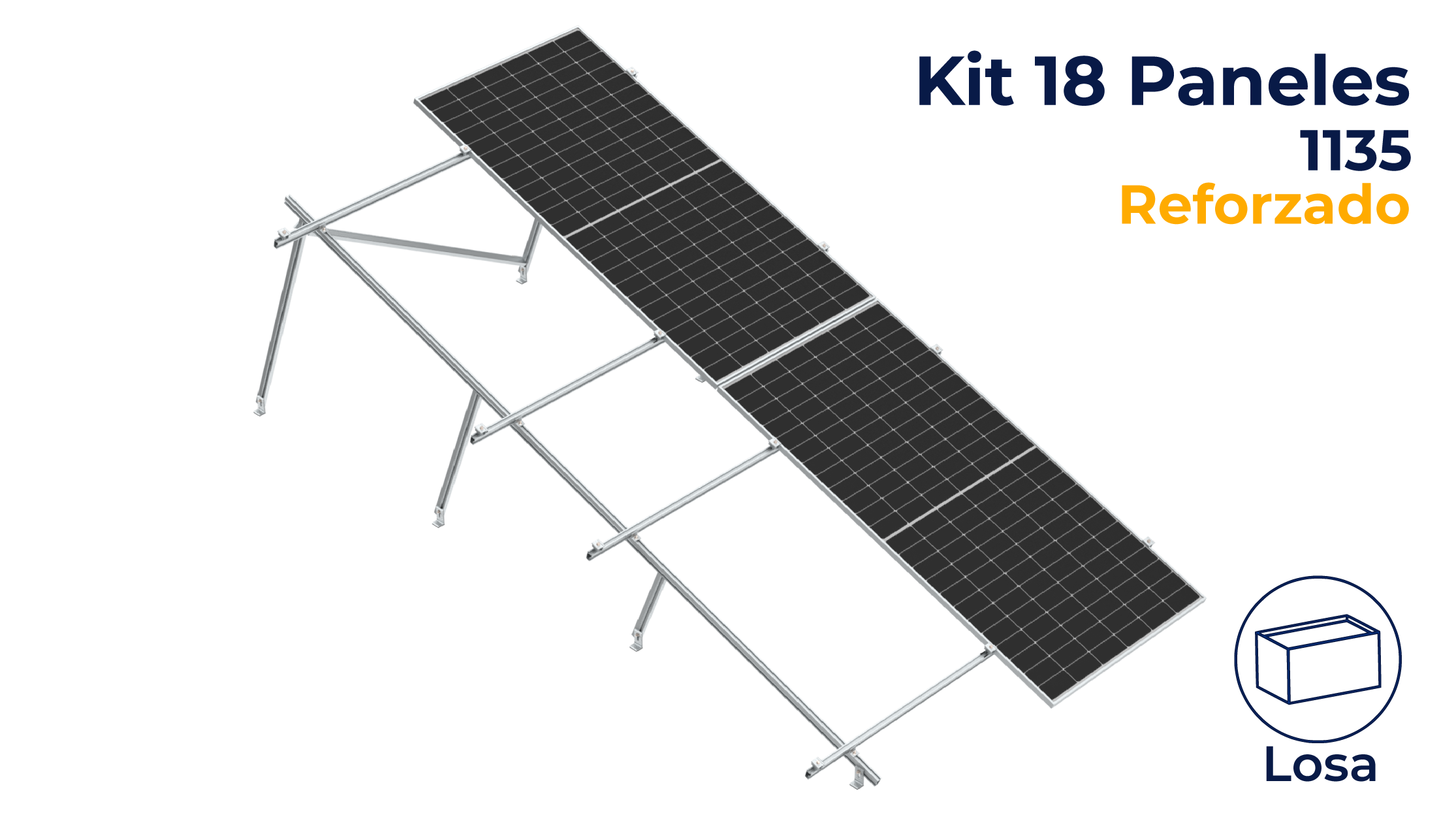 Kit reforzado Nxt-Rx Vertical 18 paneles en 2 filas 20° hasta 1135mm