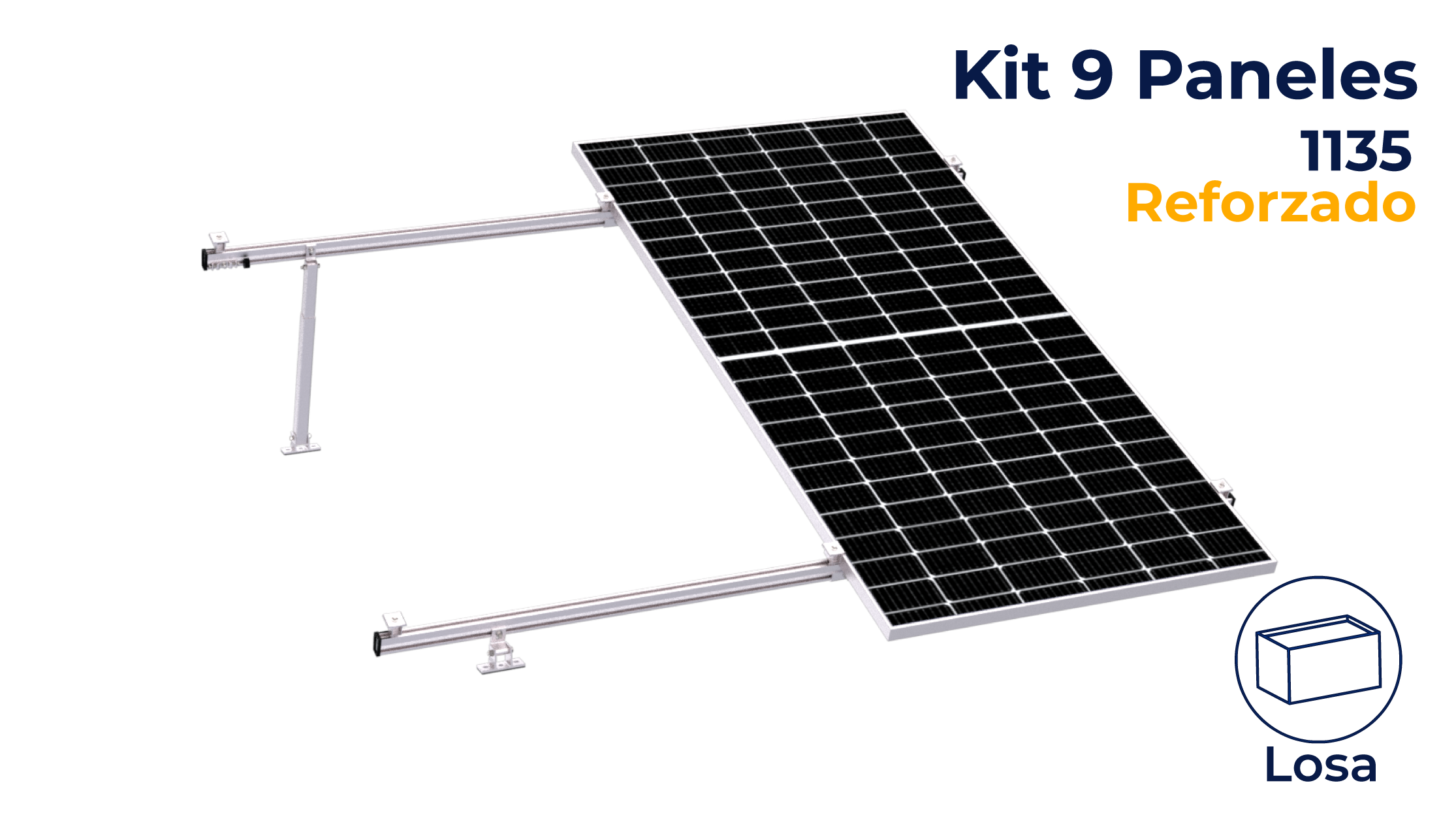 Kit reforzado next rail para 9 paneles de 15° a 30° hasta 1135mm