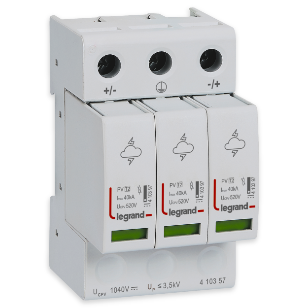 Supresor de picos Legrand 1000VDC, 40kA, Clase II