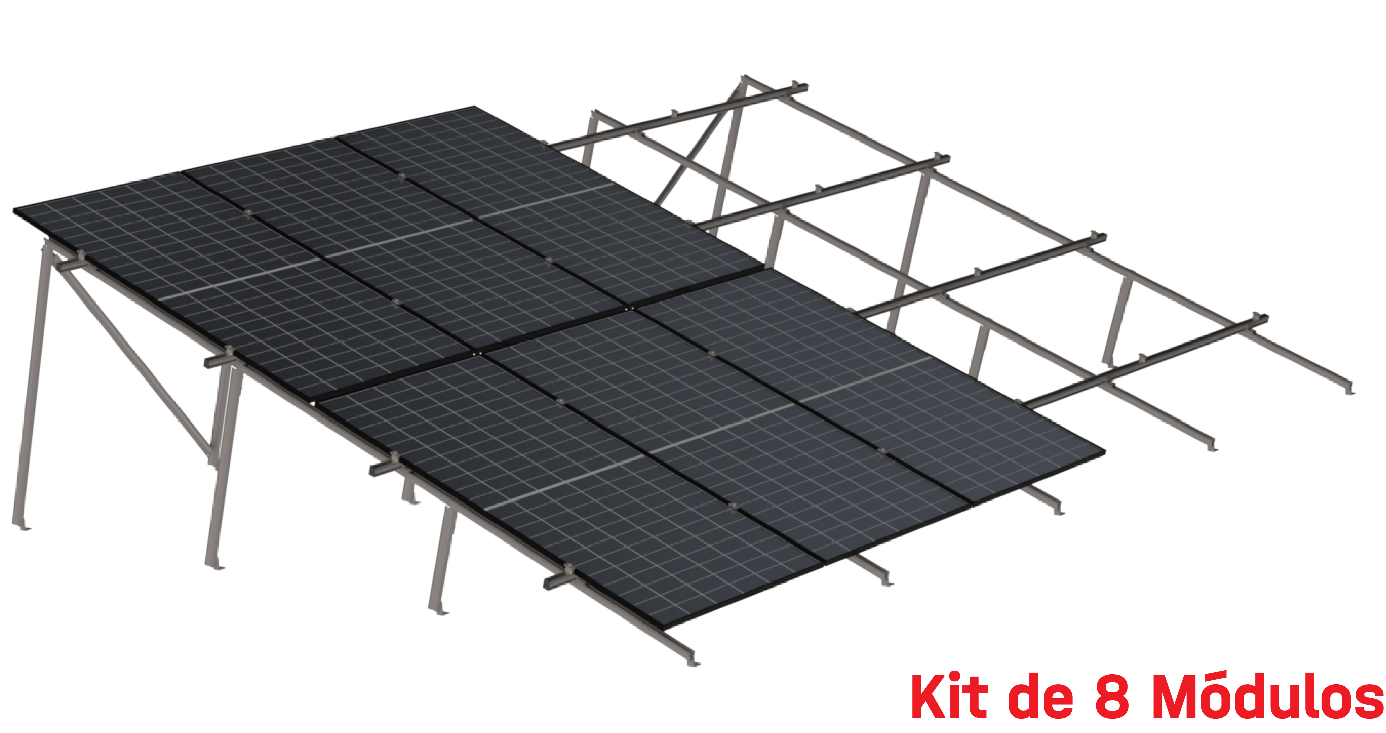 Kit de K2 para 8 paneles en dos filas a 20° hasta 1303 mm - 200 km/h