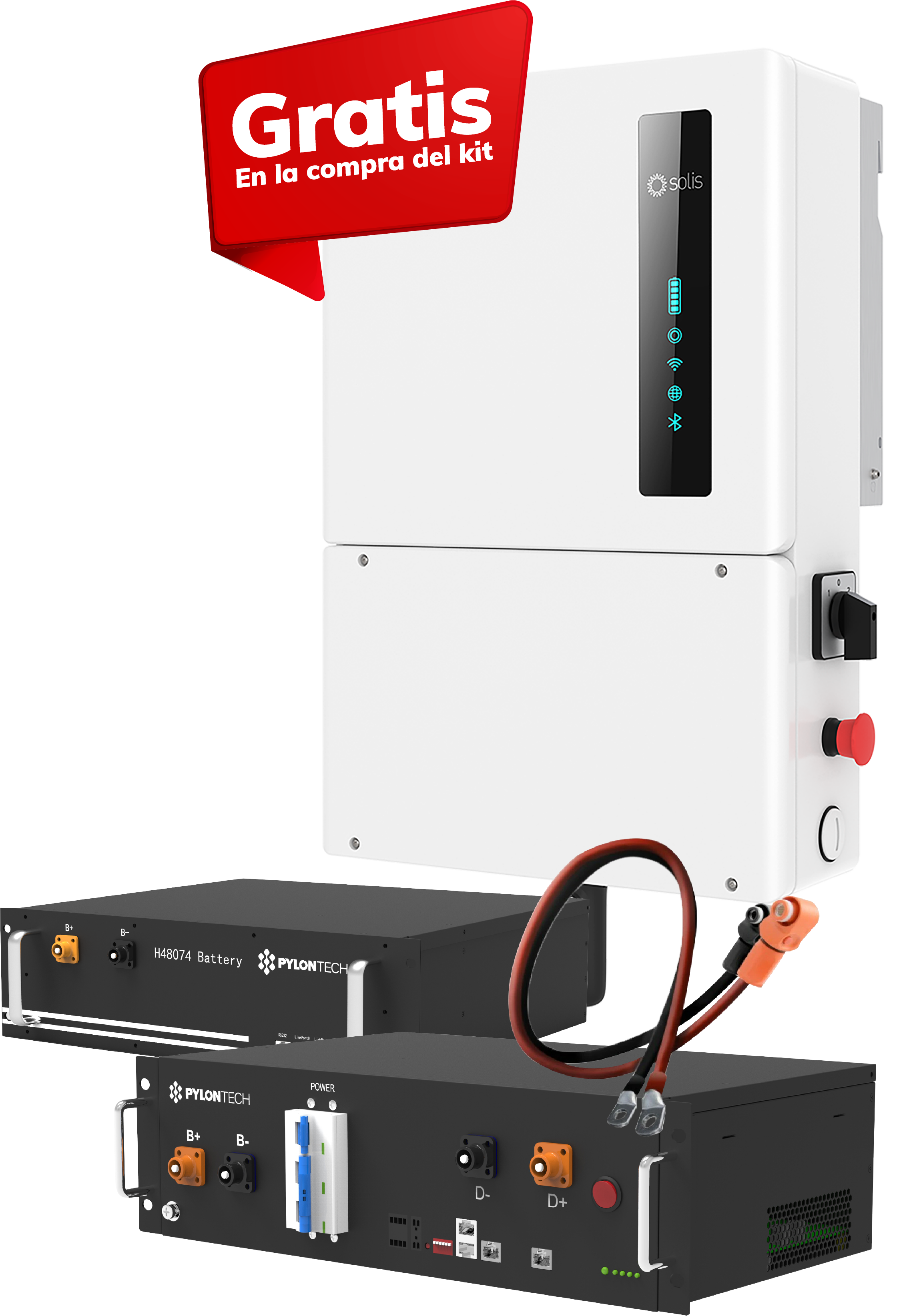 KIT de Sistema Hibrido Solis 8kW Split phase 120/240V y 17.5kWh con Pylontech HV